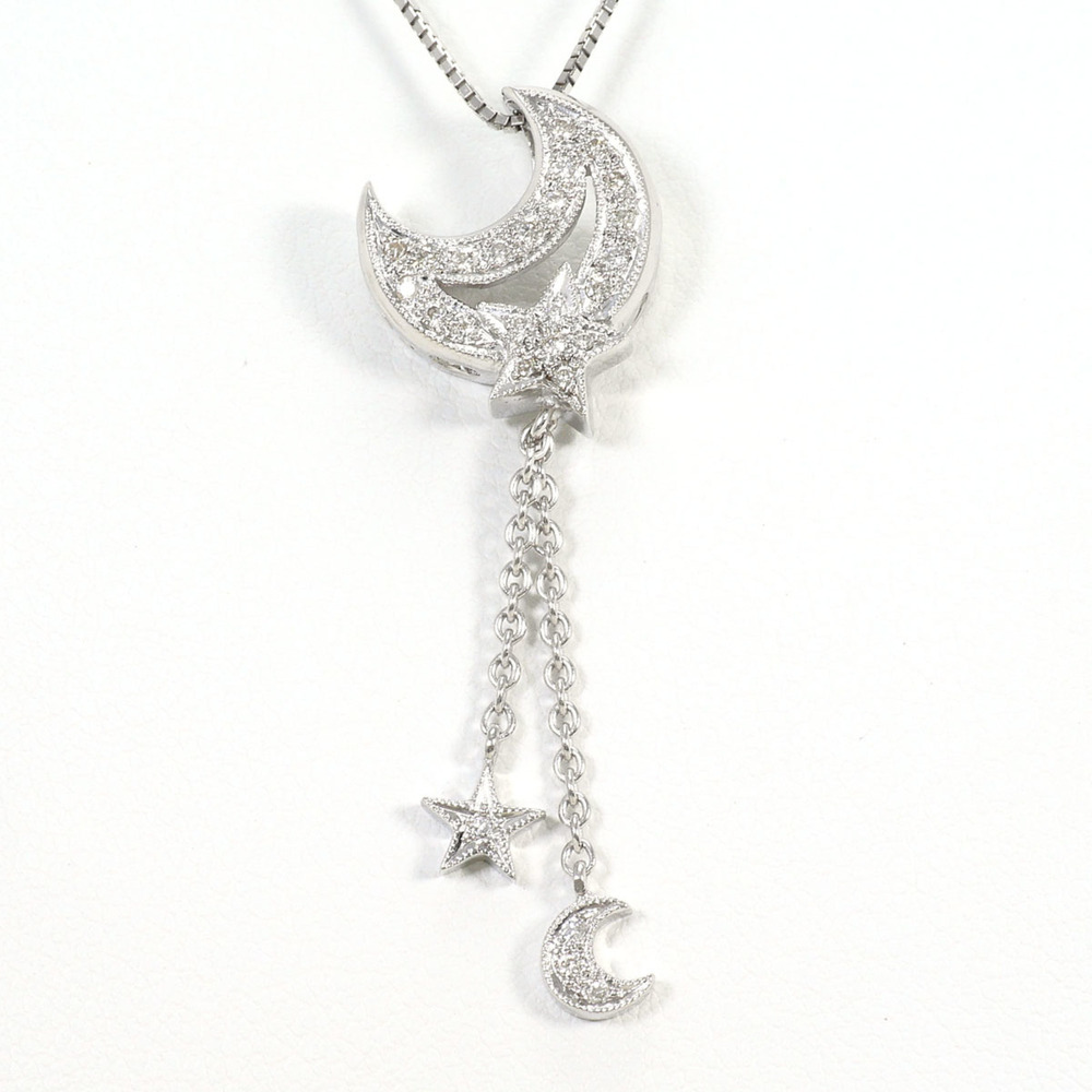 VINTAGE 18k Silver Diamond Necklace